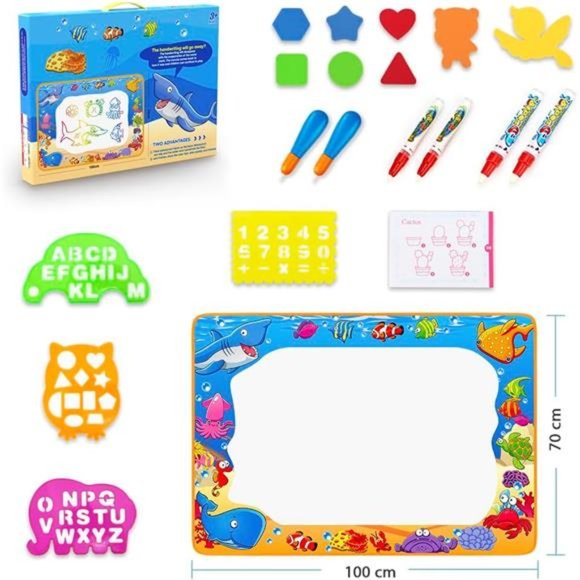 Water Doodle Mat - Kids Painting Writing Color Doodle Drawing Mat Toy Magic Pen - Picture 4 of 6
